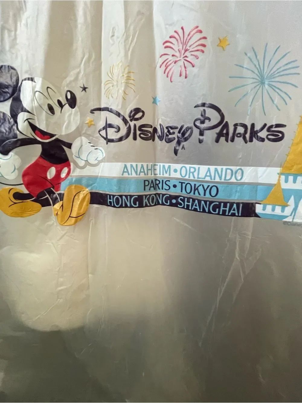 Disney Parks Mickey Mouse Clear Poncho with Multicolor Print